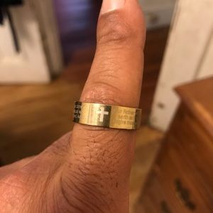 Stainless steel gold ring gods Bible prayer $25 each